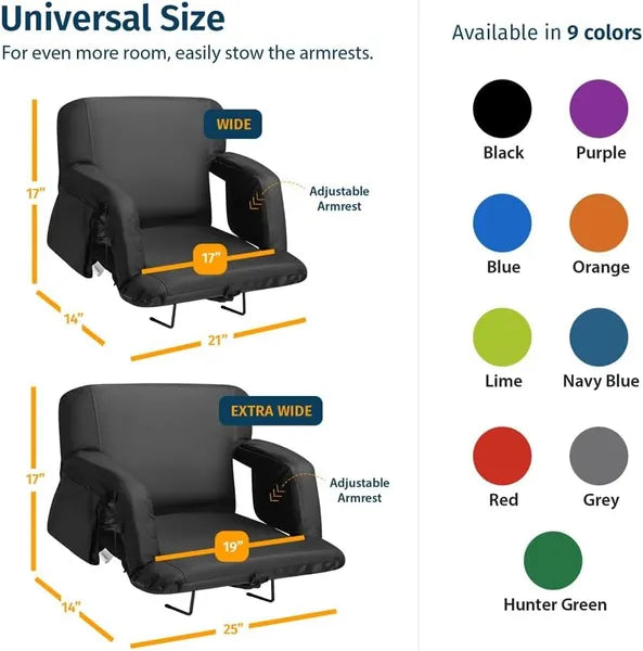 Black Reclining Stadium Seat