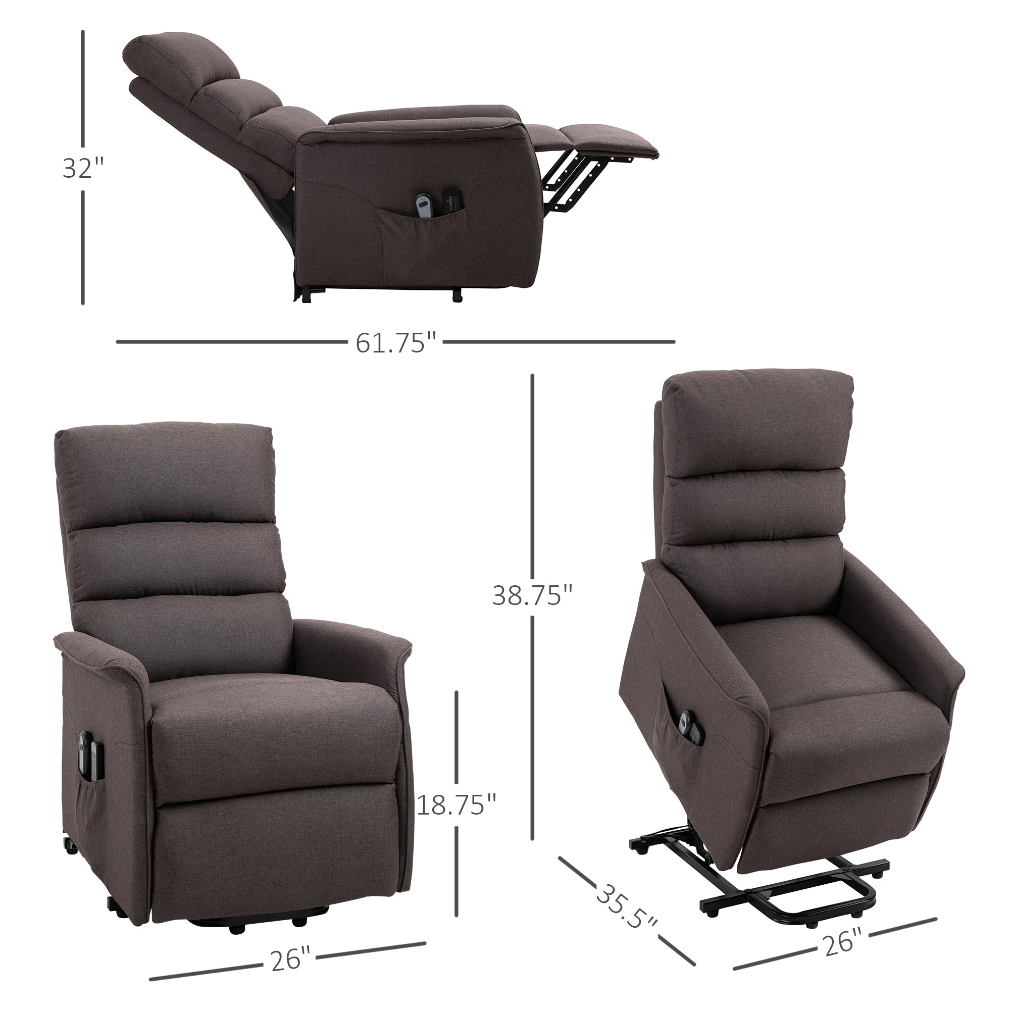 Power Lift Assist Recliner Chair with Remote Control