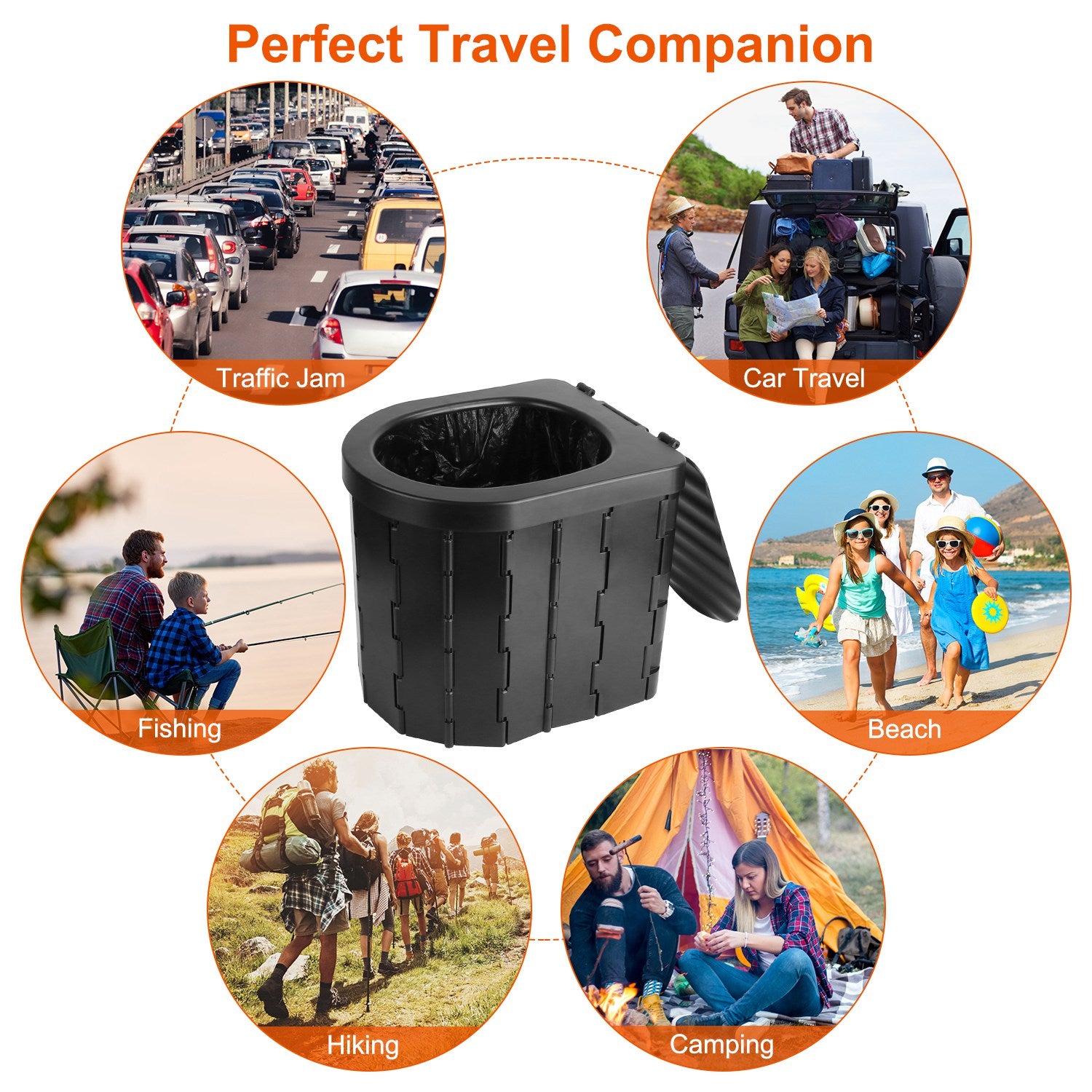 Foldable Emergency Portable Toilet For Camping