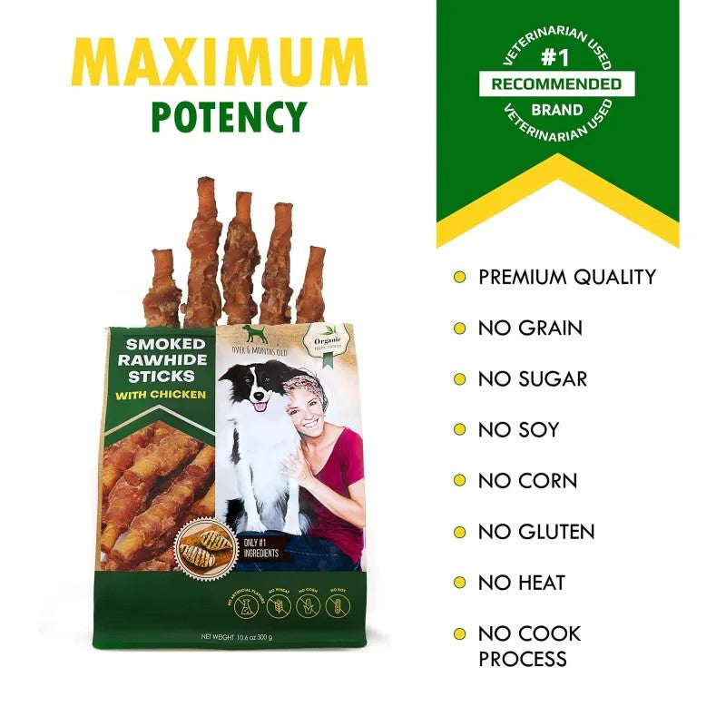 Dog Smoked Rawhide Sticks Wrapped Chicken