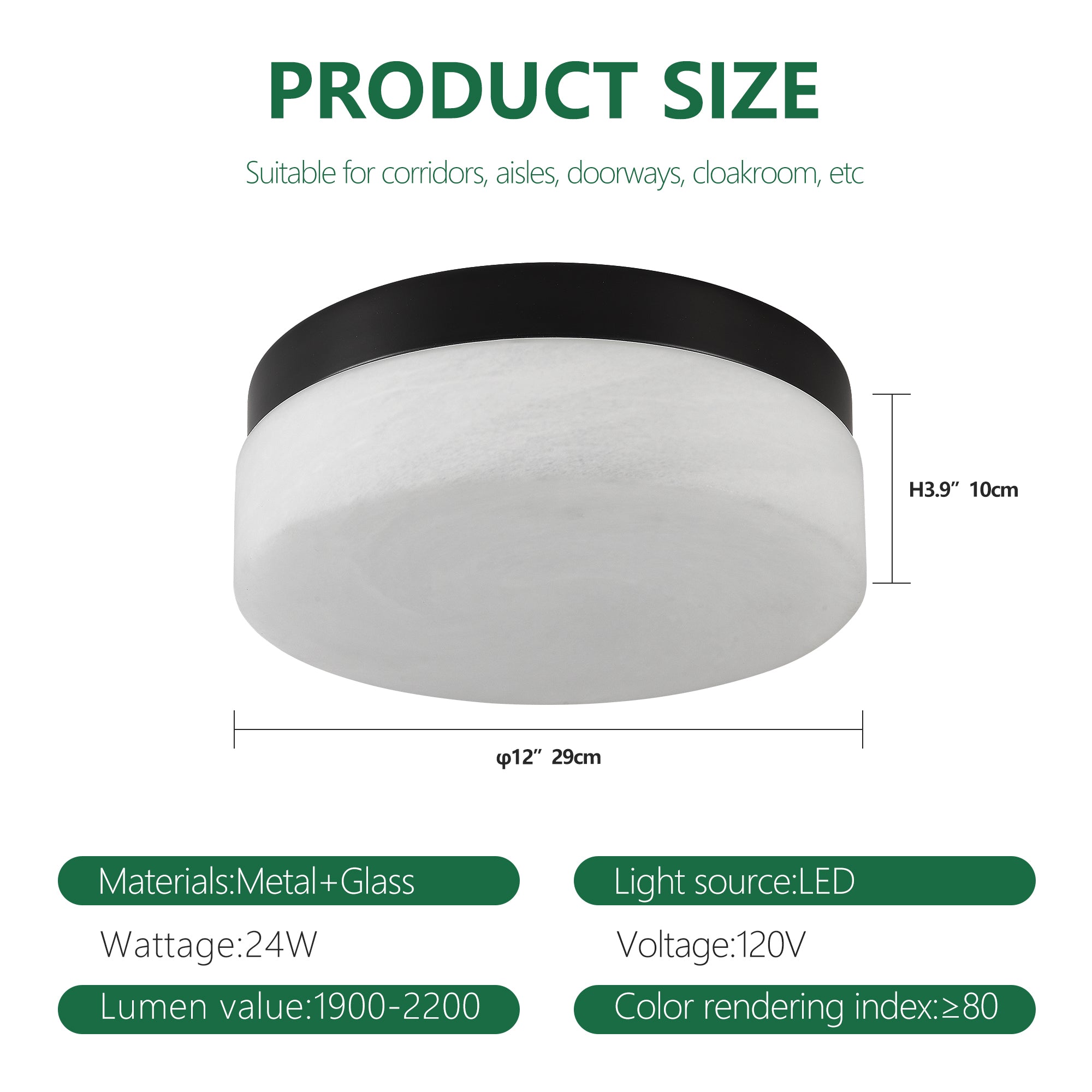 12 Inch LED Ceiling Light, 24W