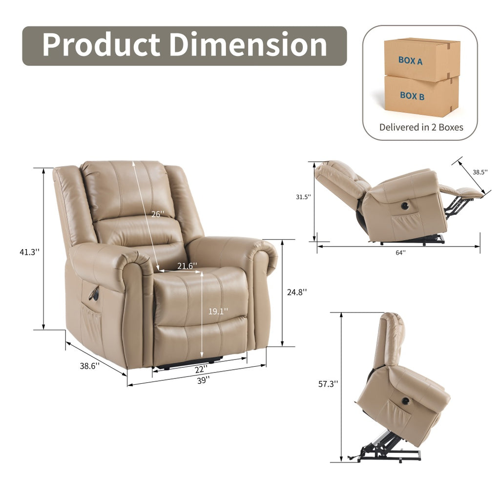 Power Lift Recliner Chair With Massage & Heat