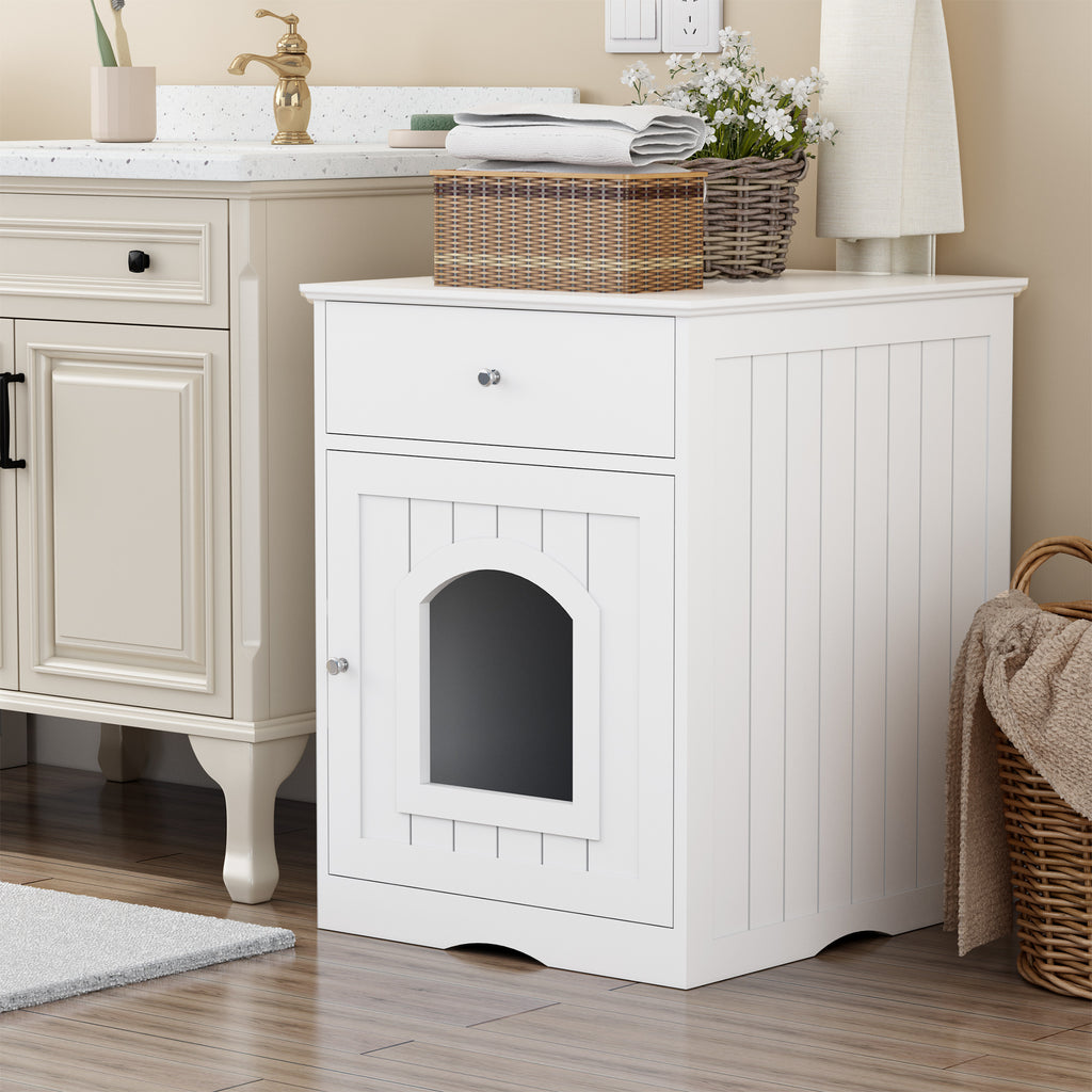 Wooden Pet House Litter Box Enclosure
