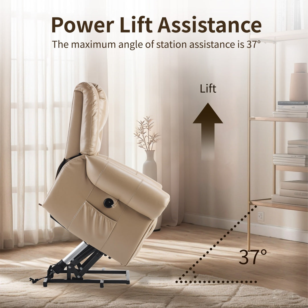 Power Lift Recliner Chair With Massage & Heat