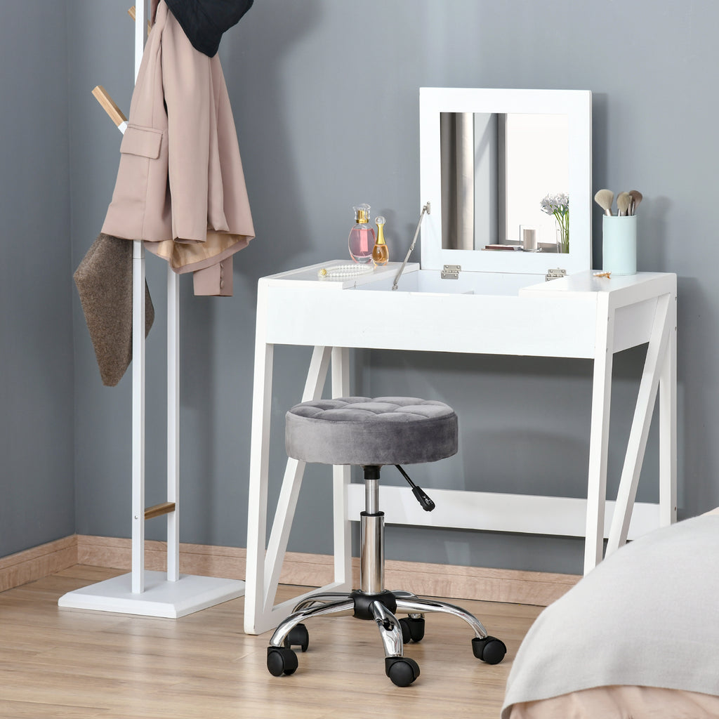 Round Rolling Stool with Height Adjustable Lift