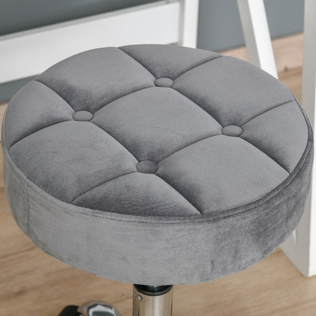 Round Rolling Stool with Height Adjustable Lift