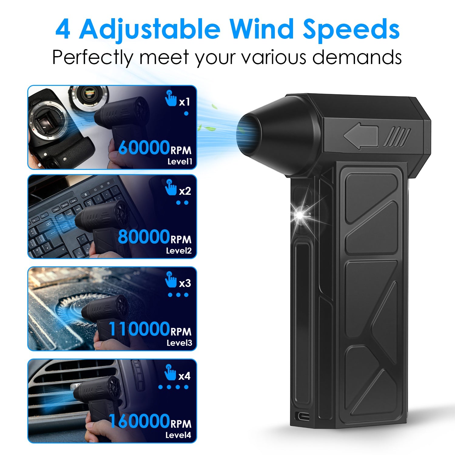 Compressed Air Duster With LED Light