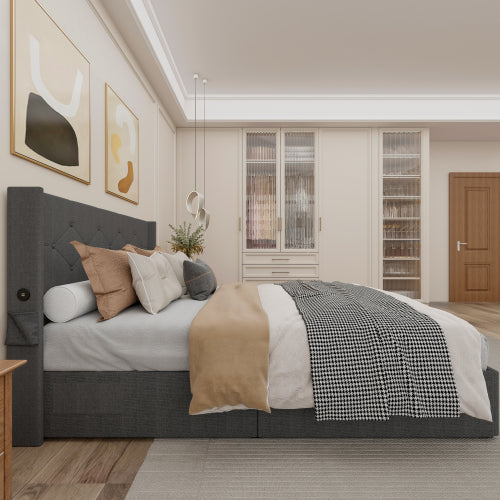 Queen Size Bed Frame With Storage