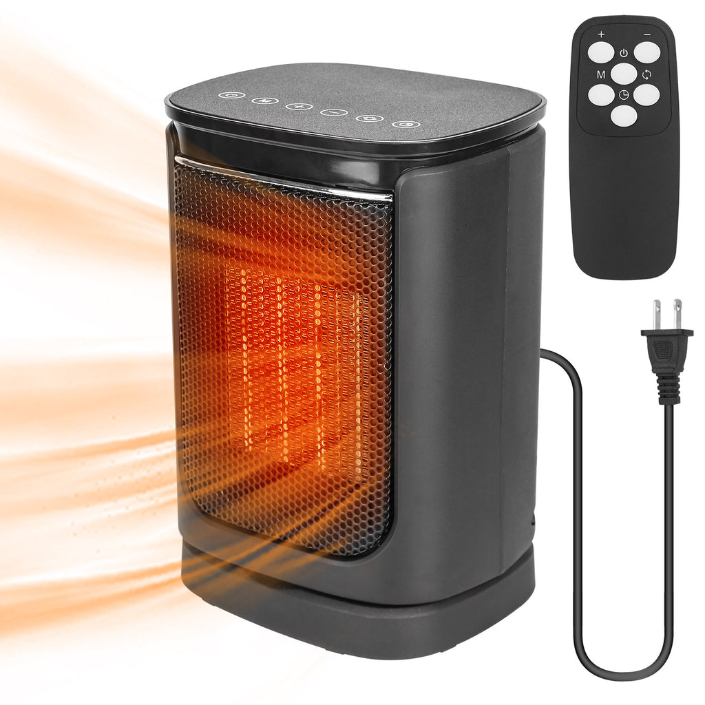 1500W Ceramic Electric Space Heater with Fan & Safety Tip-Off