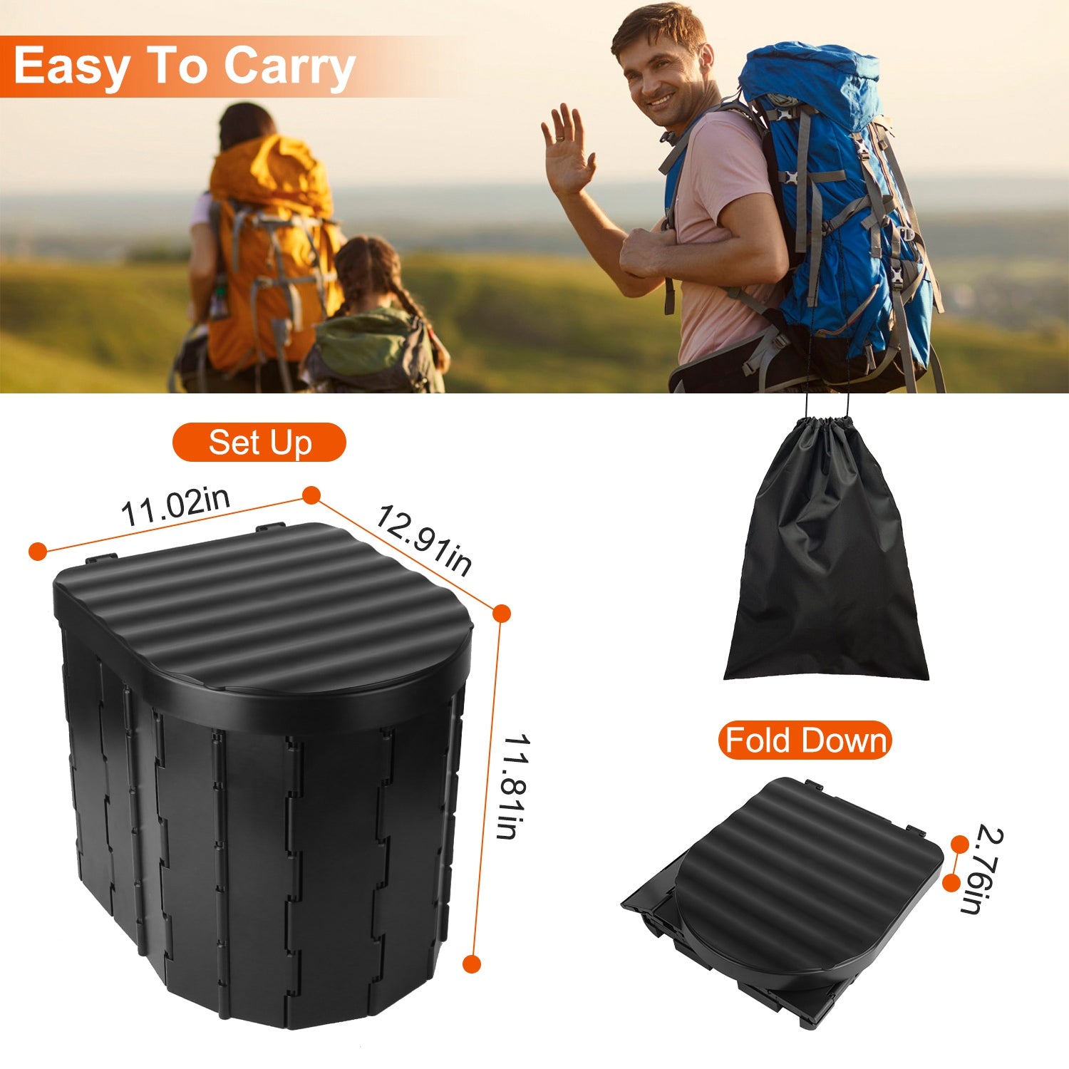 Foldable Emergency Portable Toilet For Camping