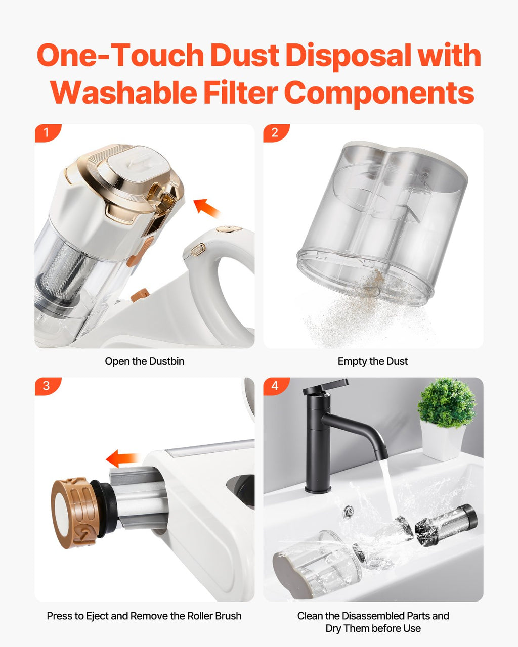 Vacuum Cleaner, 550W, HEPA Filter & Heating