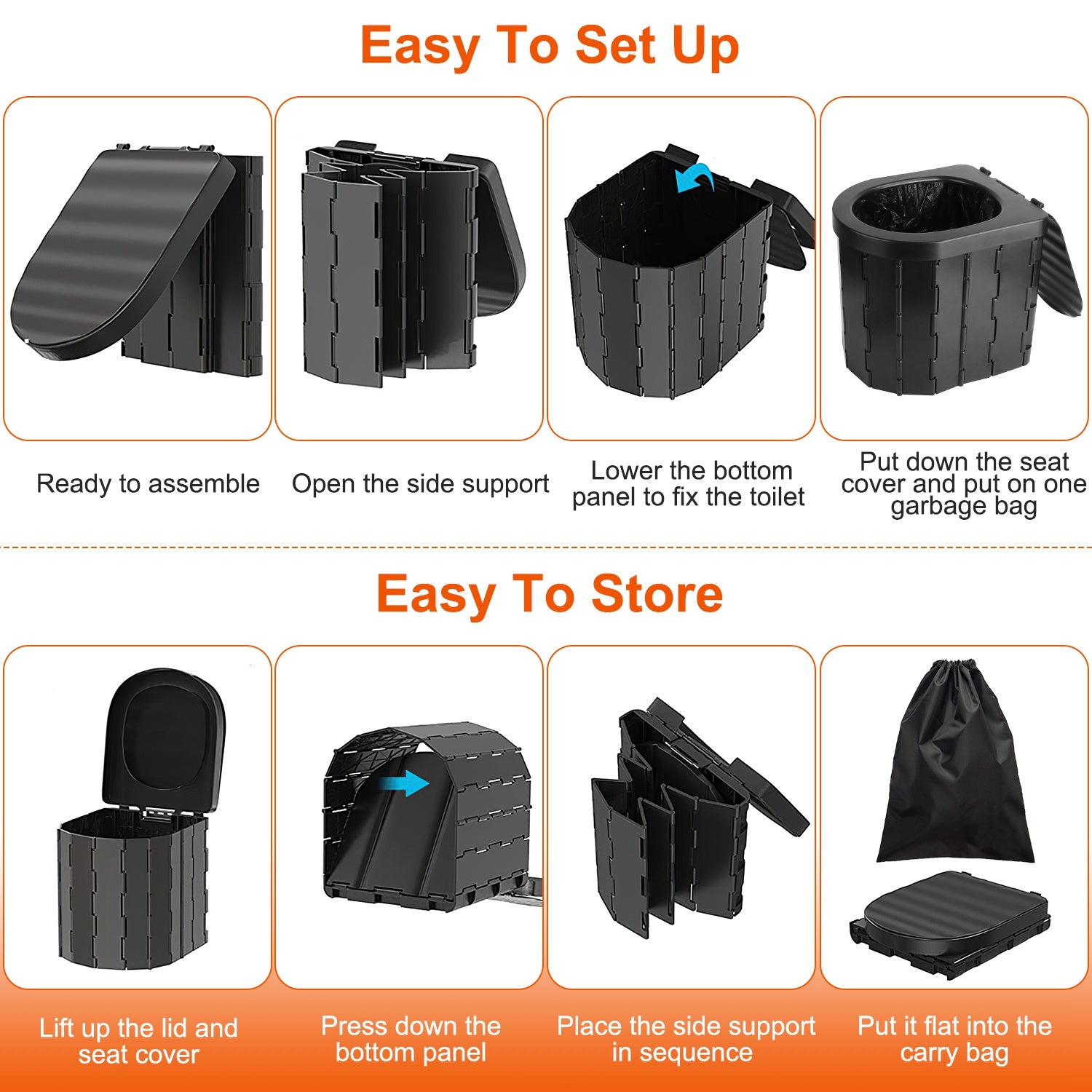 Foldable Emergency Portable Toilet For Camping