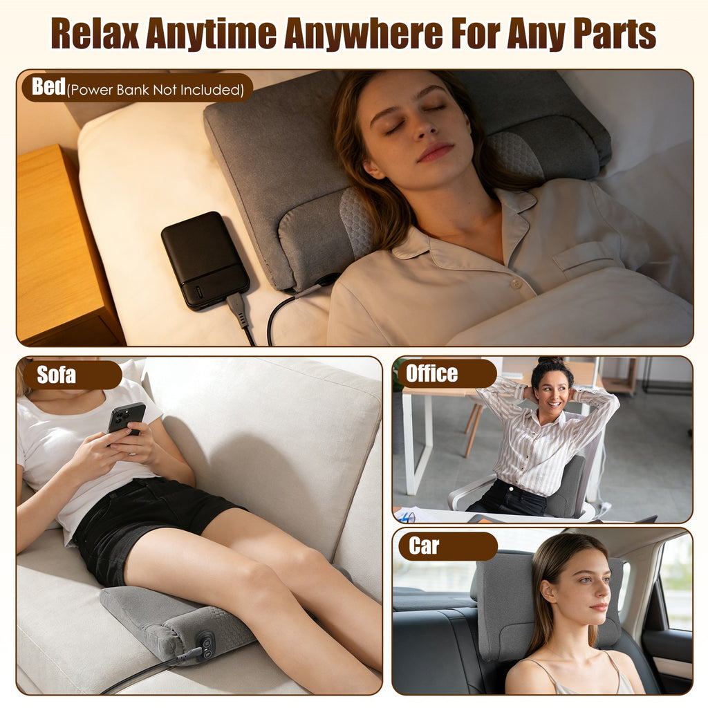 Neck Massager Pillow with Heat & Vibration – Memory Foam