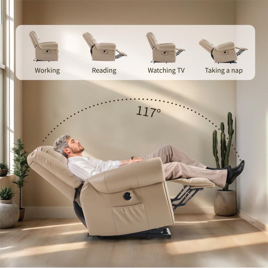 Power Lift Recliner Chair With Massage & Heat