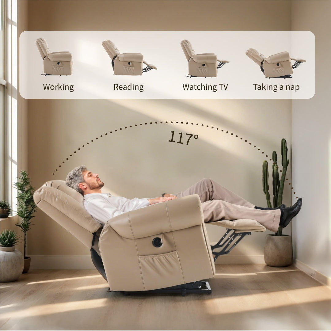 Power Lift Recliner Chair With Massage & Heat