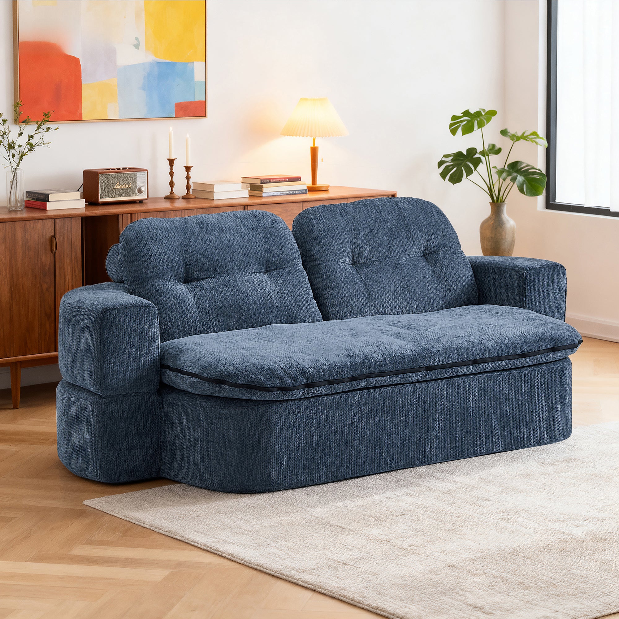 Convertible Floor Sofa with 2 Pillows – Sleeper Sofa Bed