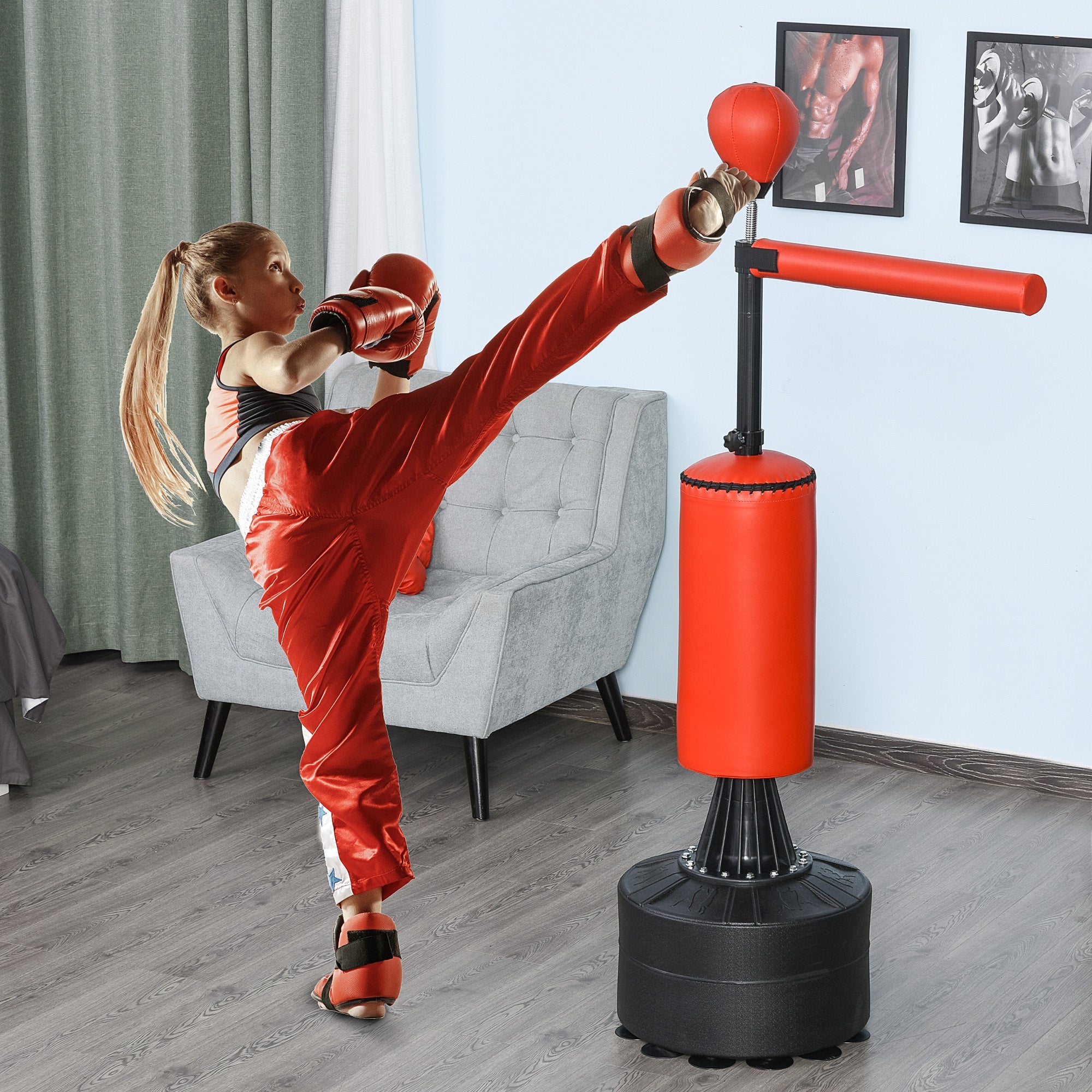 Freestanding Punching Bag with Speed Ball