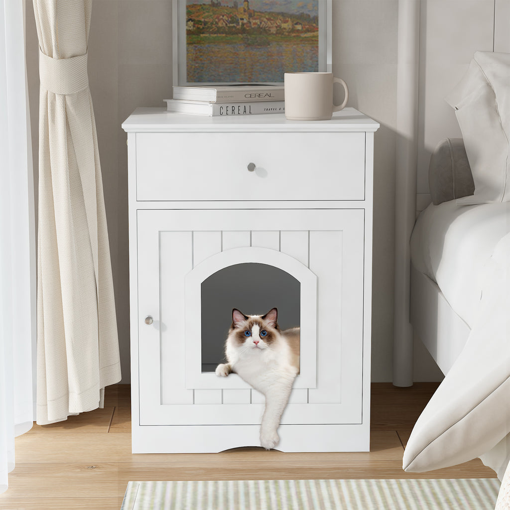 Wooden Pet House Litter Box Enclosure