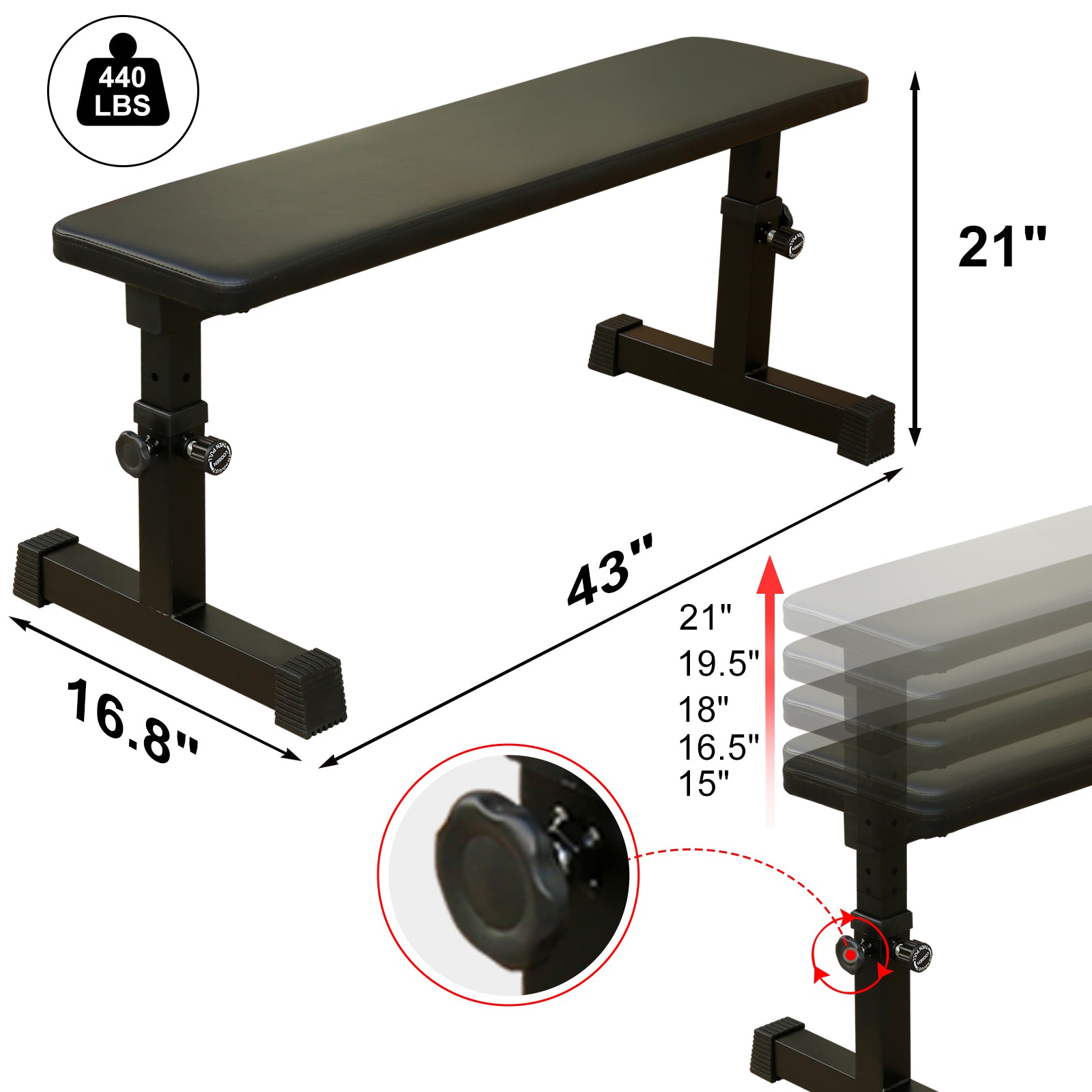 Flat Weight Bench For Strength Training