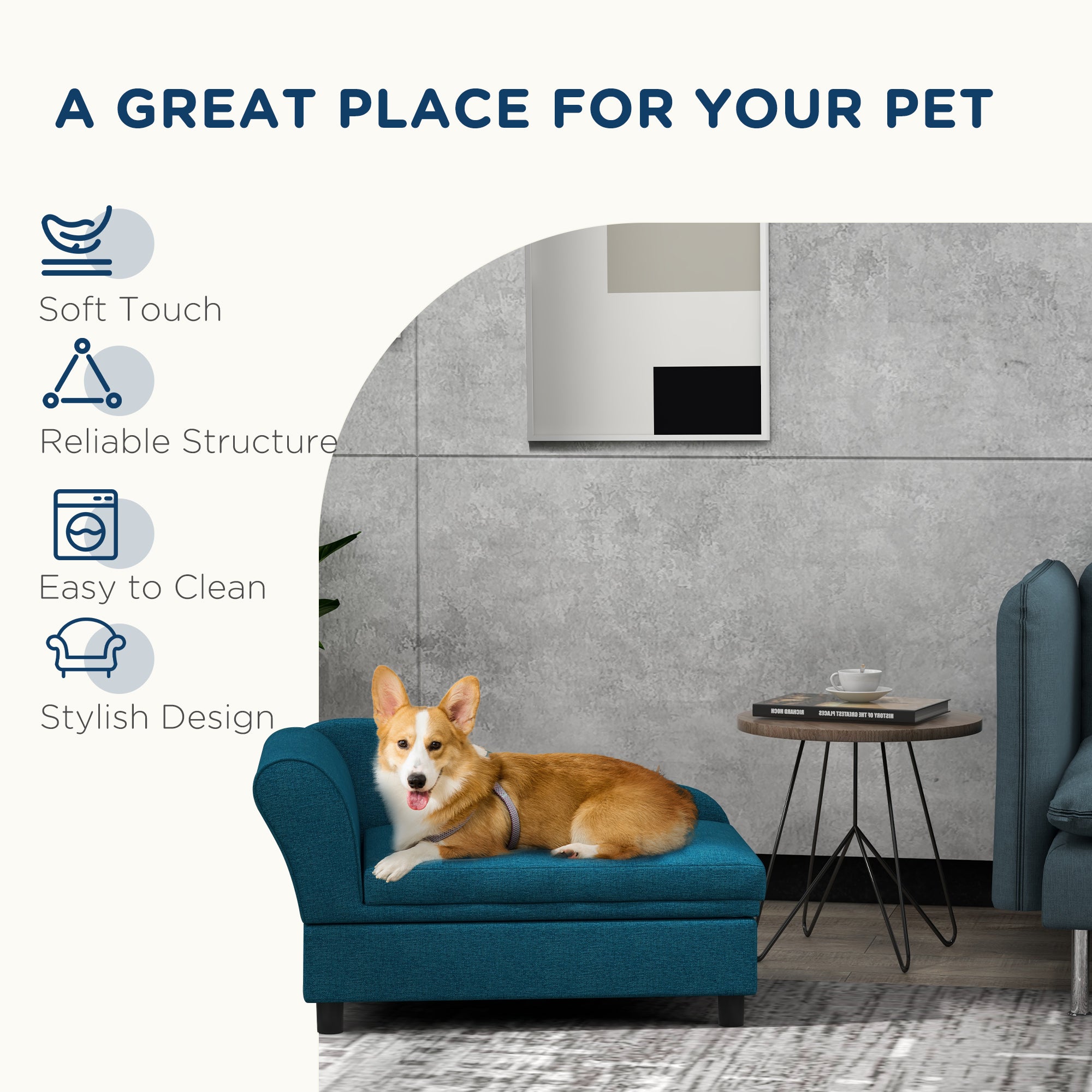 Pet Sofa for Small Dogs with Storage