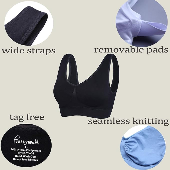 3-Pack Sports Bras For Women