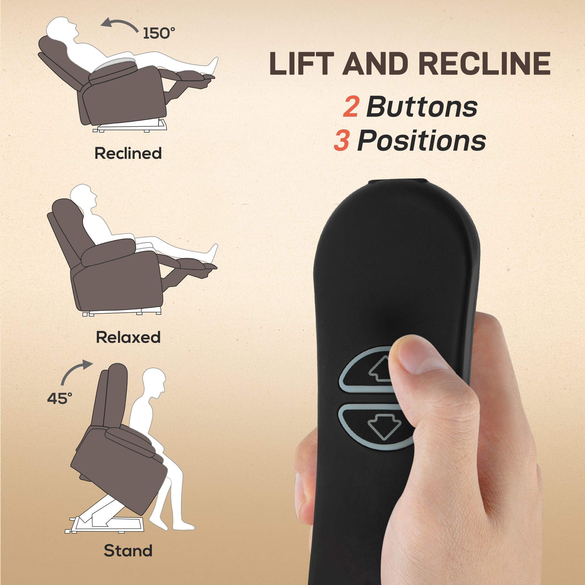 Power Lift Recliner Chair with Massage, Heat & USB Charging