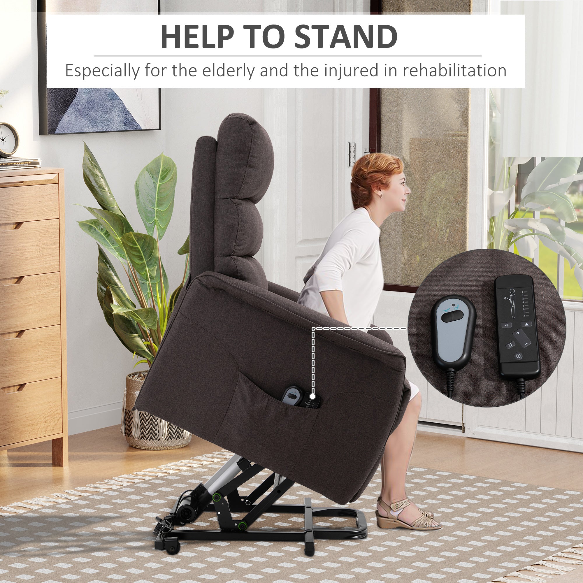 Power Lift Assist Recliner Chair with Remote Control