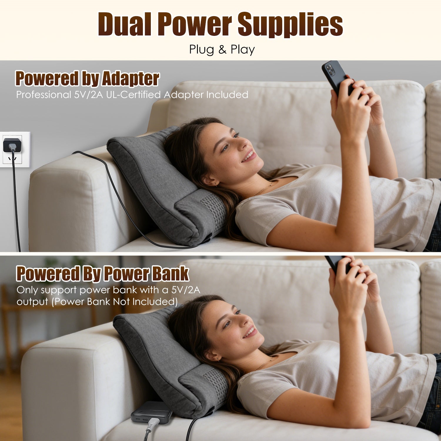 Neck Massager Pillow with Heat & Vibration – Memory Foam