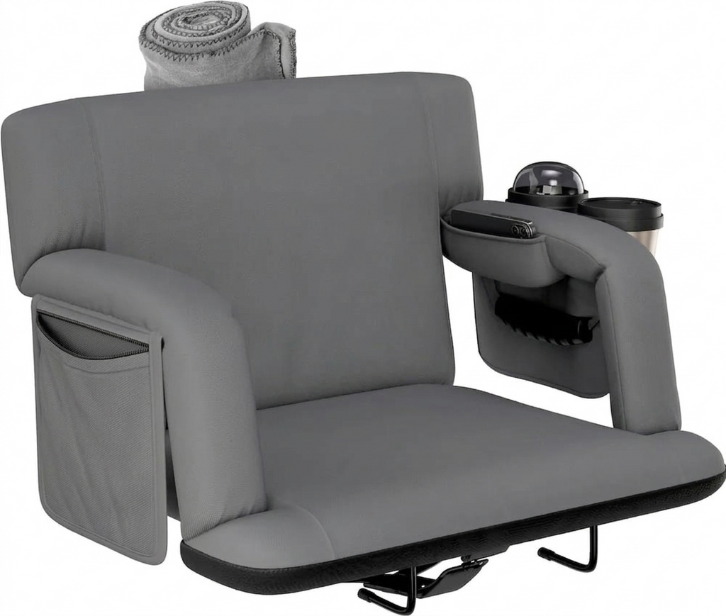 Gray Reclining Stadium Seat