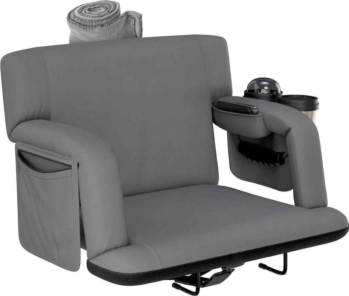 Gray Reclining Stadium Seat