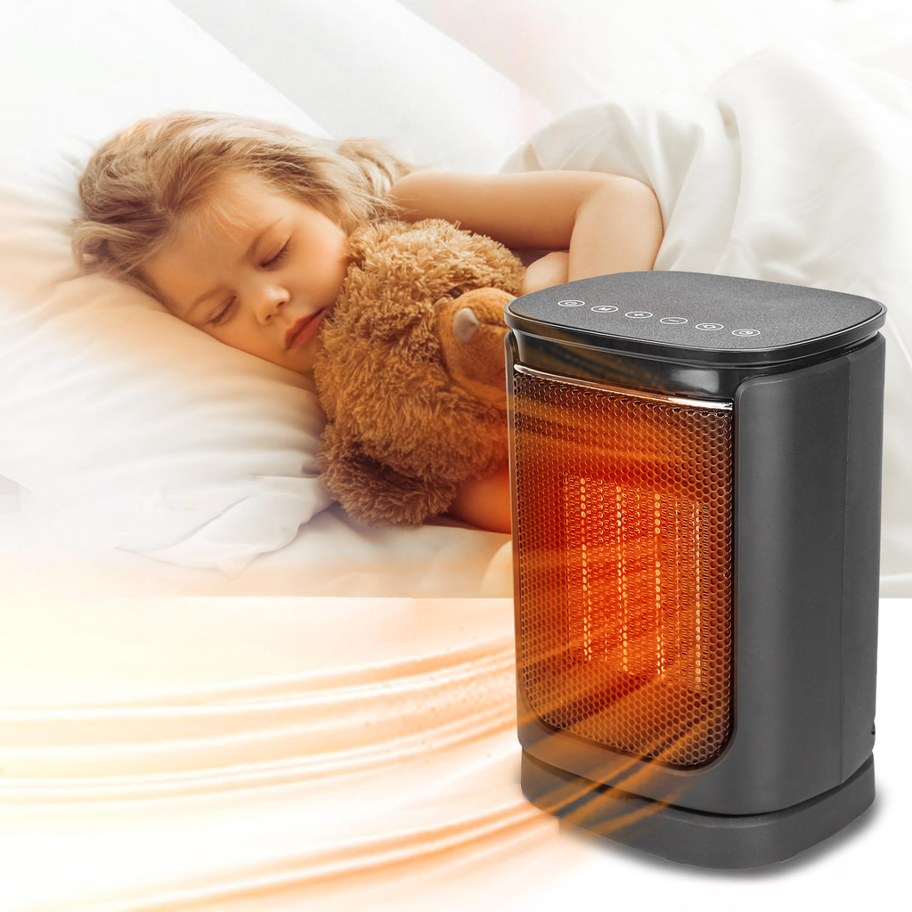 1500W Ceramic Electric Space Heater with Fan & Safety Tip-Off