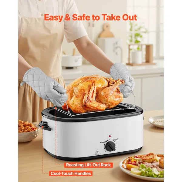 Electric Roaster Oven 26QT Electric Roasting Pan With Self-Basting Lid