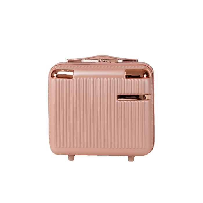 Rose gold 14 inch hard shell vanity case with top handle